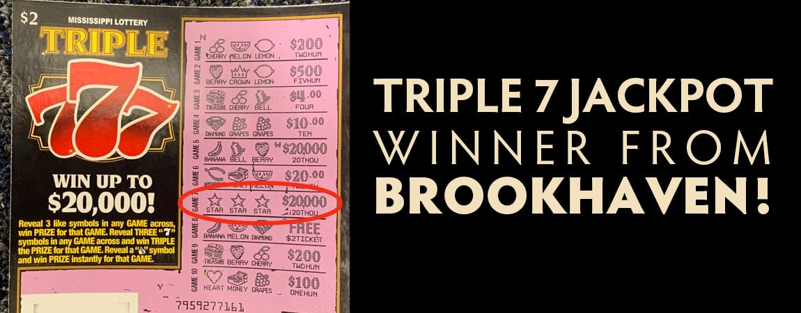 Brookhaven woman wins $20,000 jackpot on Triple 7 Scratch-off game