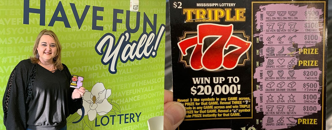 Melissa of Petal Wins $2,000 on Triple 777 scratch-off