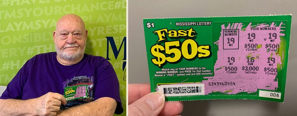 Claude P. of Hattiesburg won $2,000 on a winning Fast 50's scratch-off