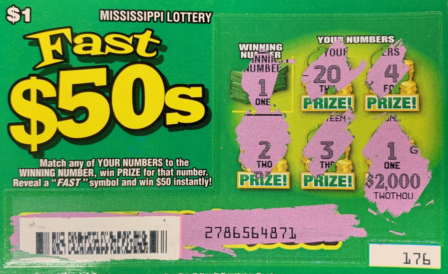 Monticello resident won $2,000 on a Fast 50s scratch-off game purchased from Bluesky Store #492 located at 127 HWY 27 South in Monticello.