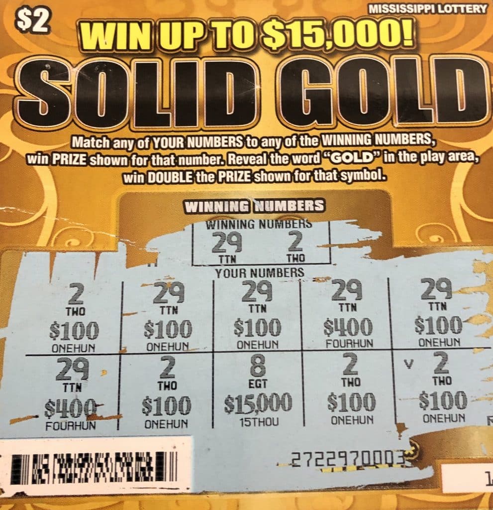 A Charleston woman won $1,500 from a Solid Gold scratch-off game purchased at Little Stop on Clay St. in Charleston.