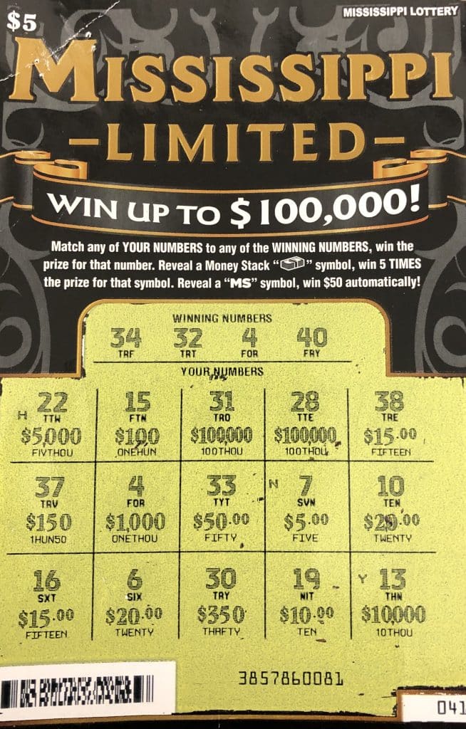 A Kosciusko man won $1,000 from a Mississippi Limited scratch-off game purchased at Whit’s Kwik Foods on Hwy 12 in Kosciusko.