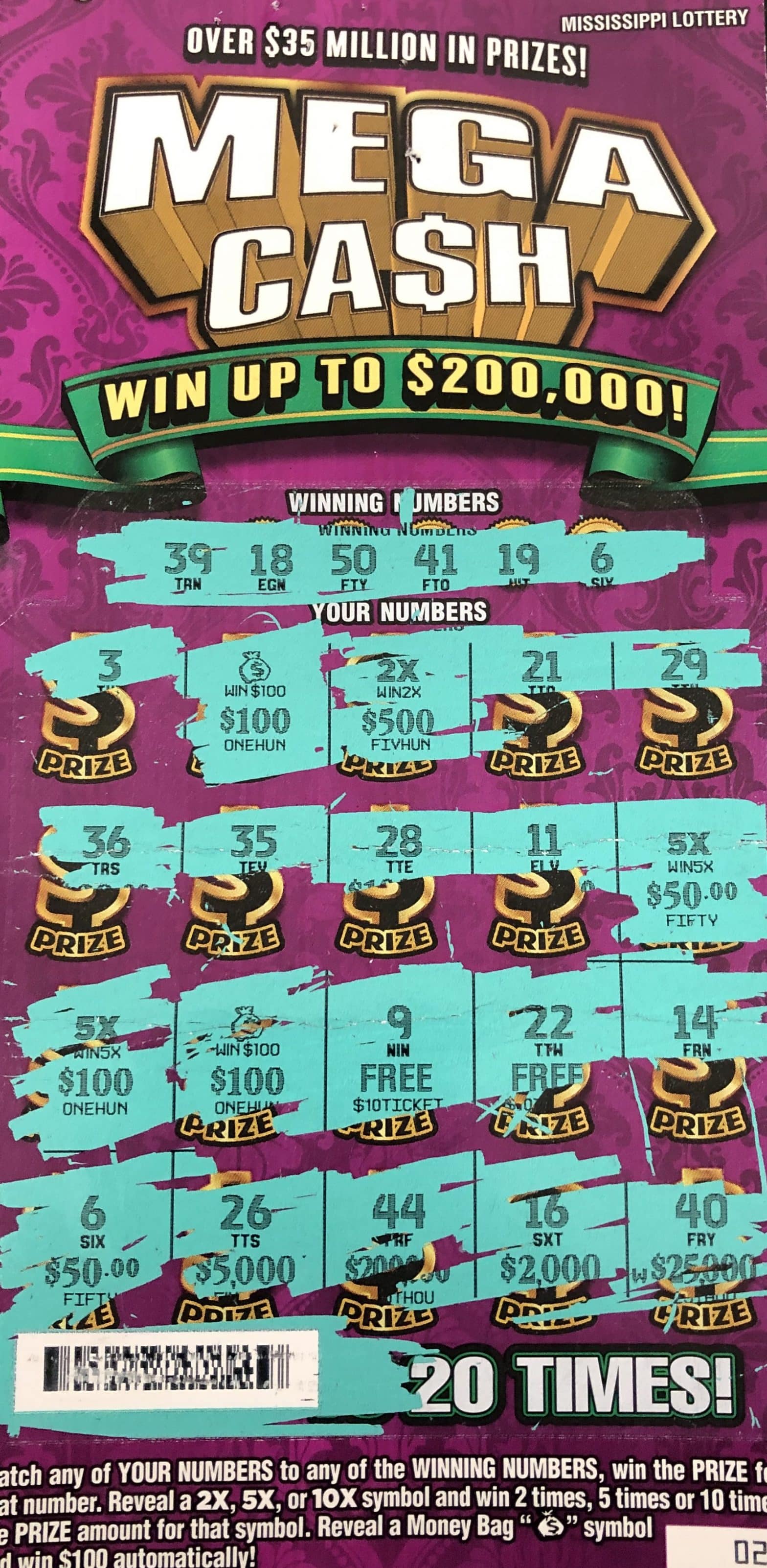 A Columbus woman won $2,000 on a Mega Ca$h scratch-off game purchased from Robin Hood of West Point Inc. on Elshman Ave.