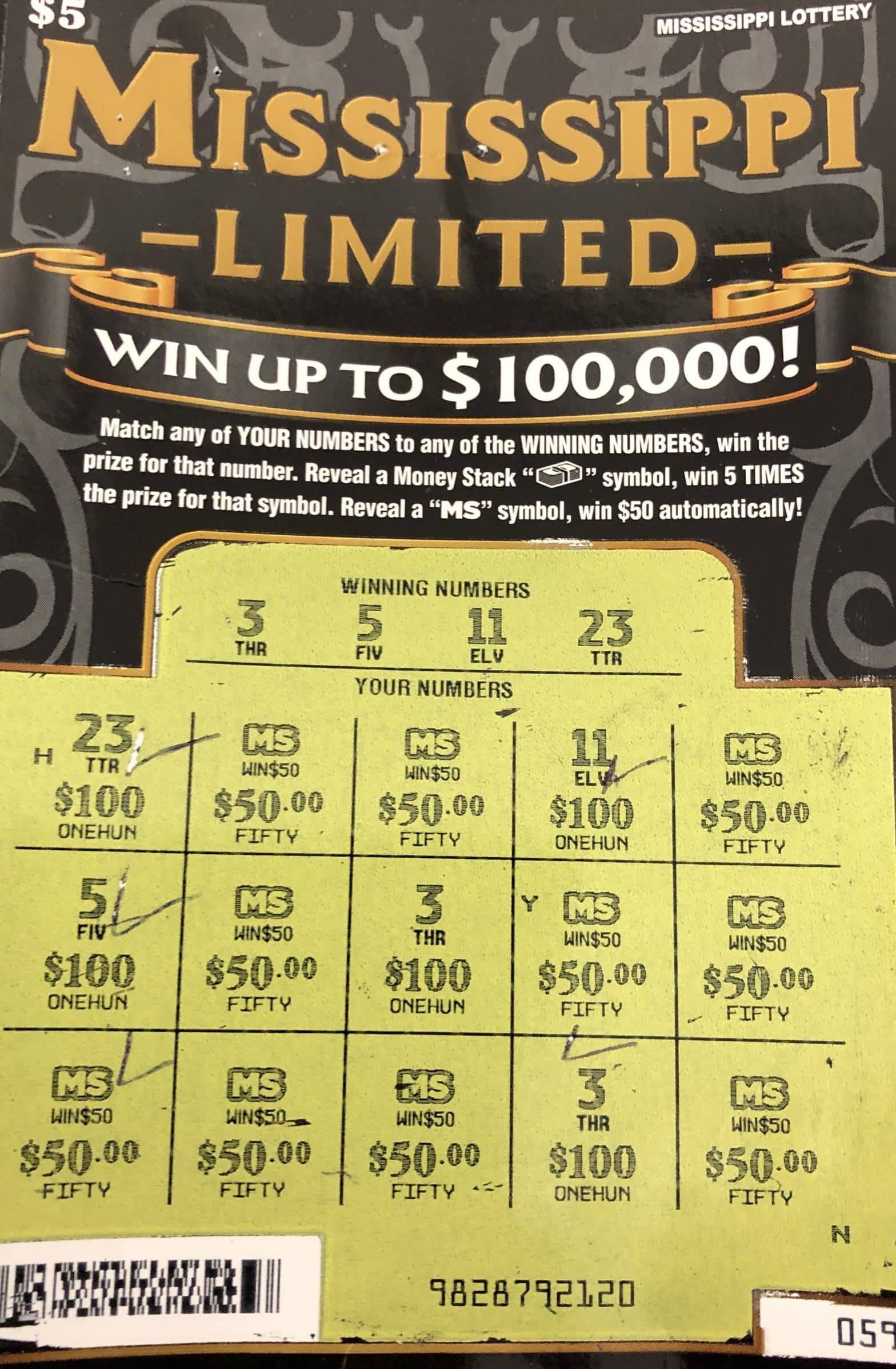 A Starkville man won $1,000 from a Mississippi Limited scratch-off game purchased at Sprint Mart on North Jackson St. in Starkville.