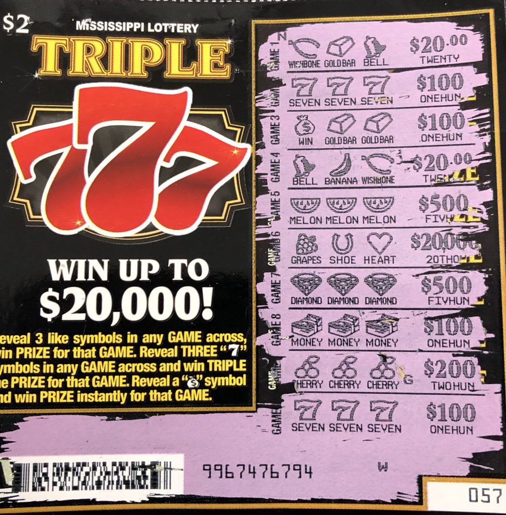 A Silver City man won $2,000 on a Triple 7s scratch-off game purchased from 5 Stars Inc. on Jerry Clower Blvd. in Yazoo City.