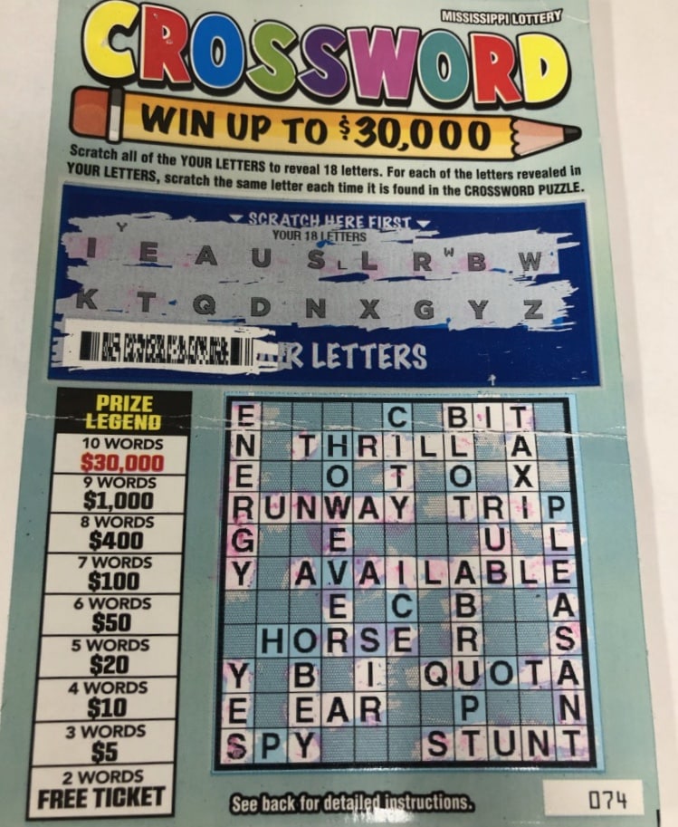 A Brandon woman won $1,000 from a Crossword scratch-off game purchased at Fleetway on Hwy. 13 N., Mendenhall.