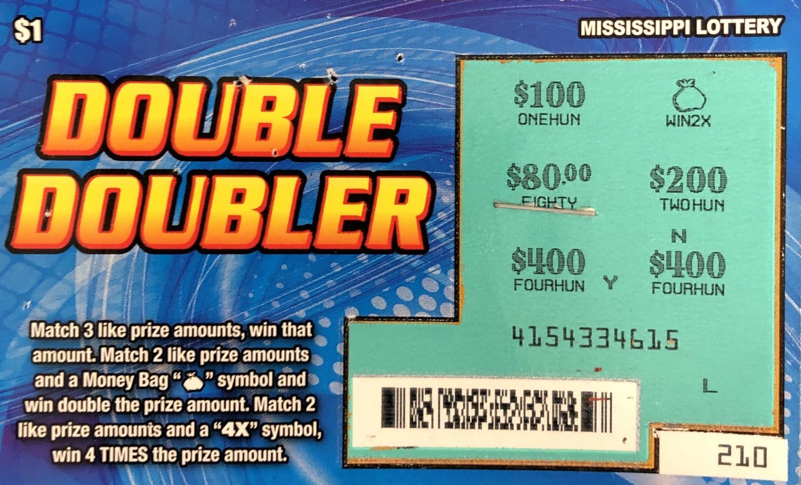 A Charleston woman won $800 from a Double Doubler scratch-off game purchased at Little Stop on Clay St., Charleston.