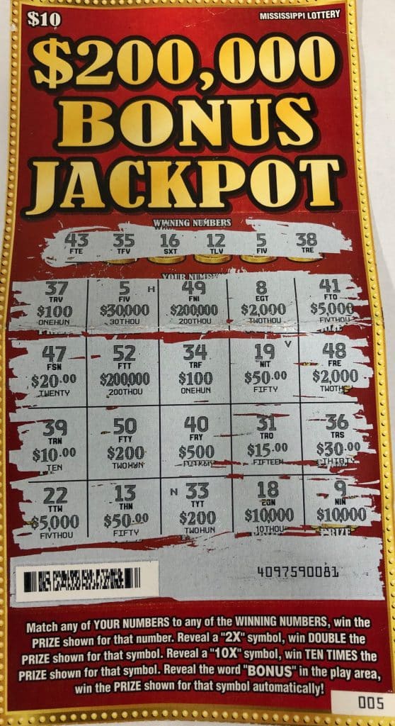 A Columbus player won $30,000 on a $200k Bonus Jackpot scratch-off game purchased at Riverhall Chevron on Main St, Columbus.