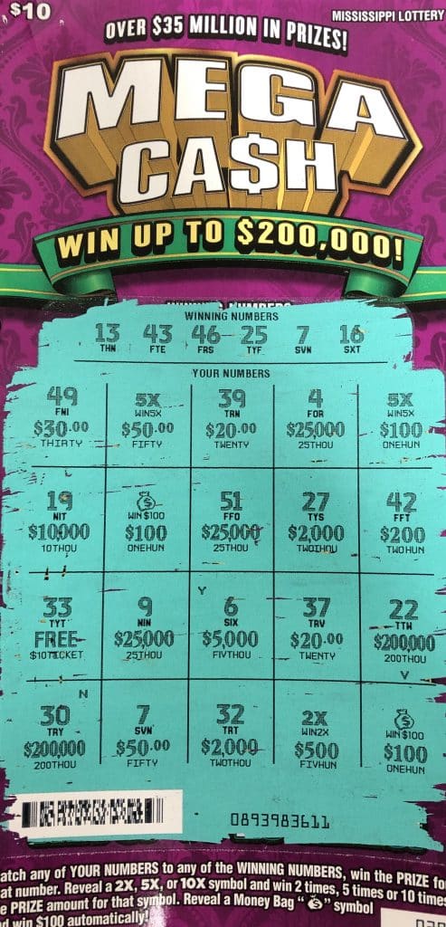 A Corinth player won $2,000 on a Mega Ca$h scratch-off game purchased from Murphy Oil USA #5666 on S., Harper Road in Corinth.