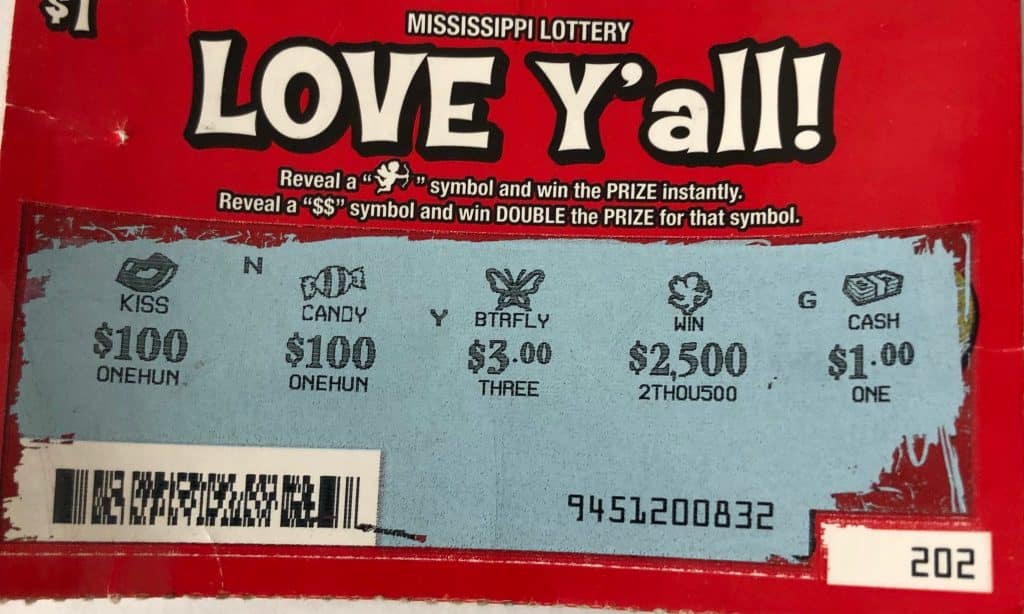 A Durant player won $2,500 on a Love Y’all scratch-off game purchased at Double Quick on N. Jackson St., Durant.