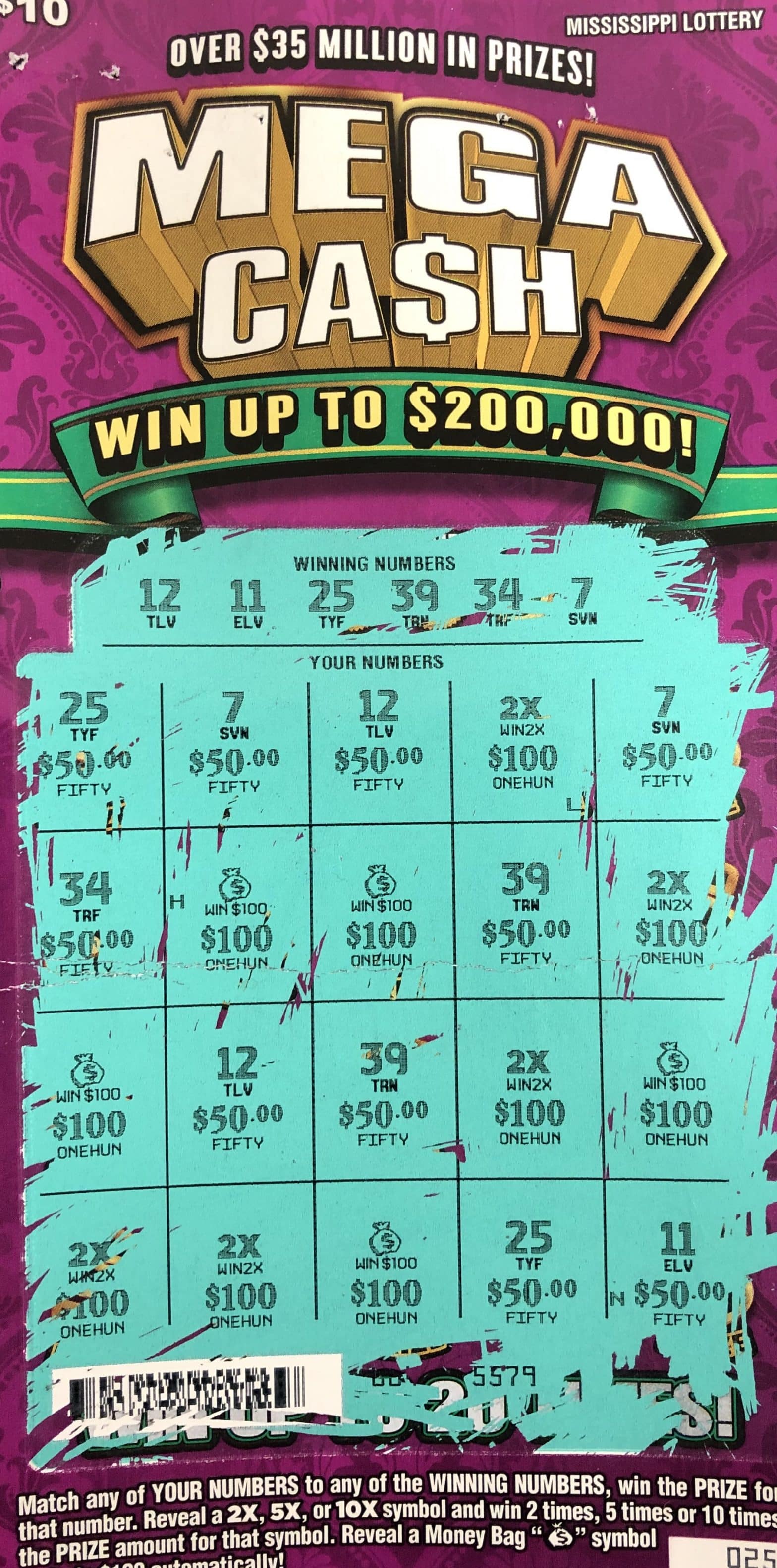 A Hazlehurst woman won $2,000 from a Mega Ca$h scratch-off game purchased at Quick Trip on Green Gable Rd. in Terry.