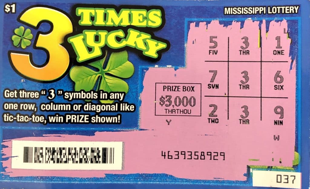 A Holly Springs player won $3,000 from a 3 Times Lucky scratch-off game purchased at Victoria Stop on Victoria Rd., Byhalia.