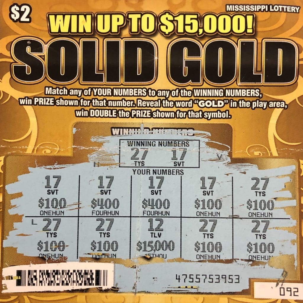 An Iuka player won $1,500 from a Solid Gold scratch-off game purchased at Sprint Mart on West Quitman, Iuka.