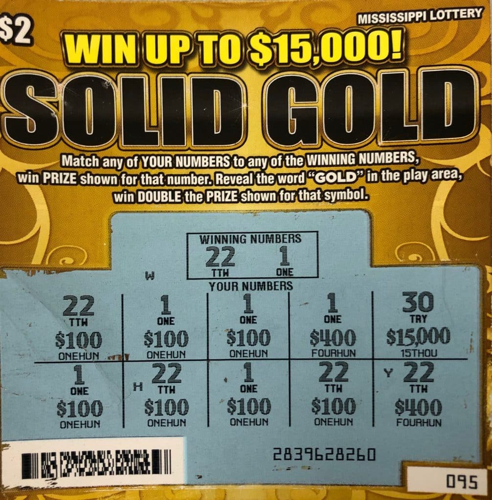 A Jackson woman won $1,500 from a Solid Gold scratch-off game purchased at Aden on W. Capitol St. W., Jackson.