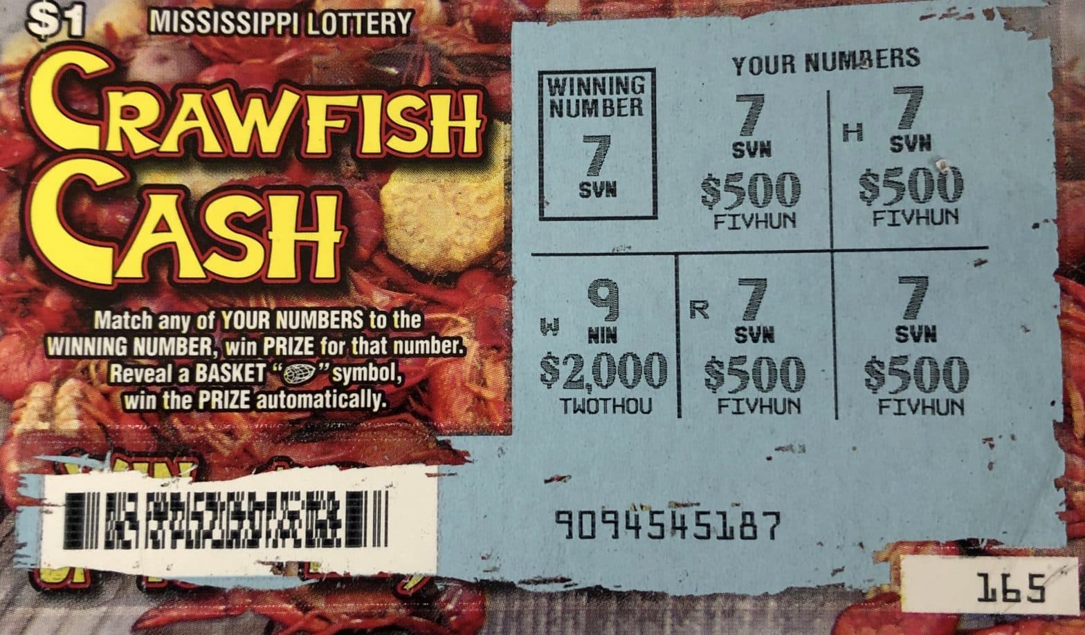 A Lucedale player won $2,000 from a Crawfish Cash scratch-off game purchased at R & R Food Market on Winter St., Lucedale.