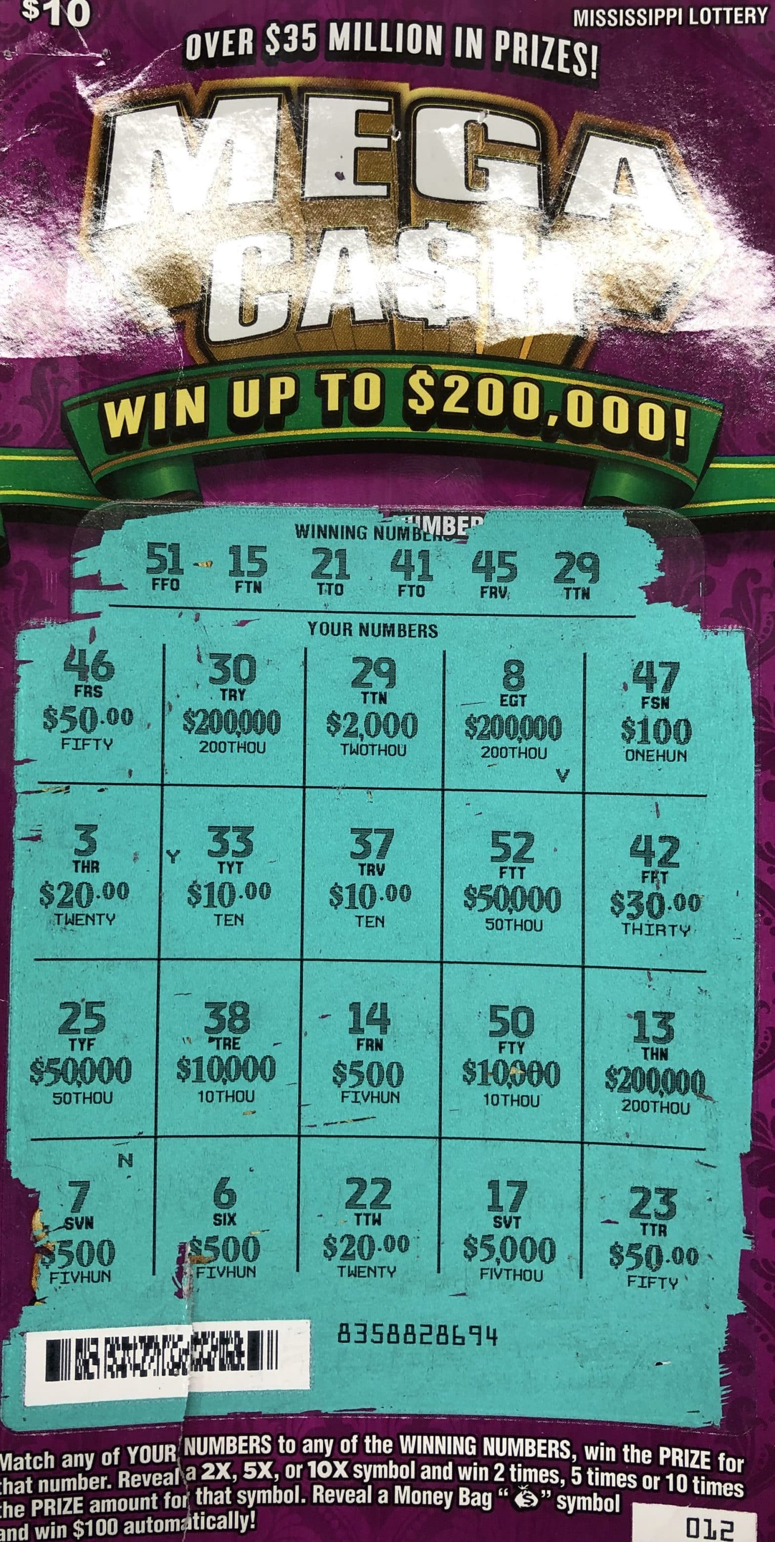 A Nettleton player won $2,000 from a Mega Ca$h scratch-off game purchased from Bluesky #732 on N. Main Street in Amory.