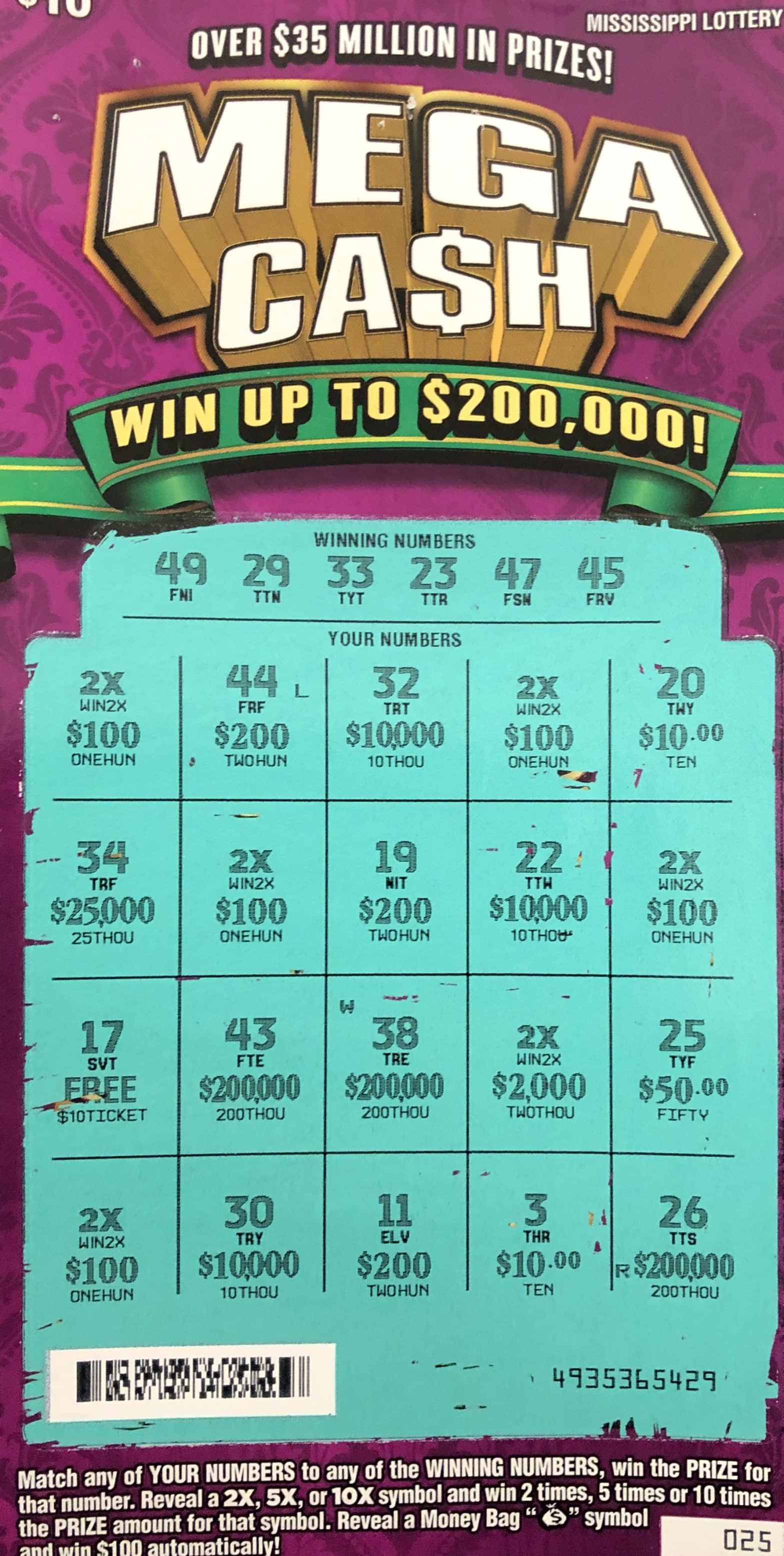 A Nettleton woman won $5,000 from a Mega Ca$h scratch-off game purchased at Sprint Mart on Eason Blvd., Tupelo.