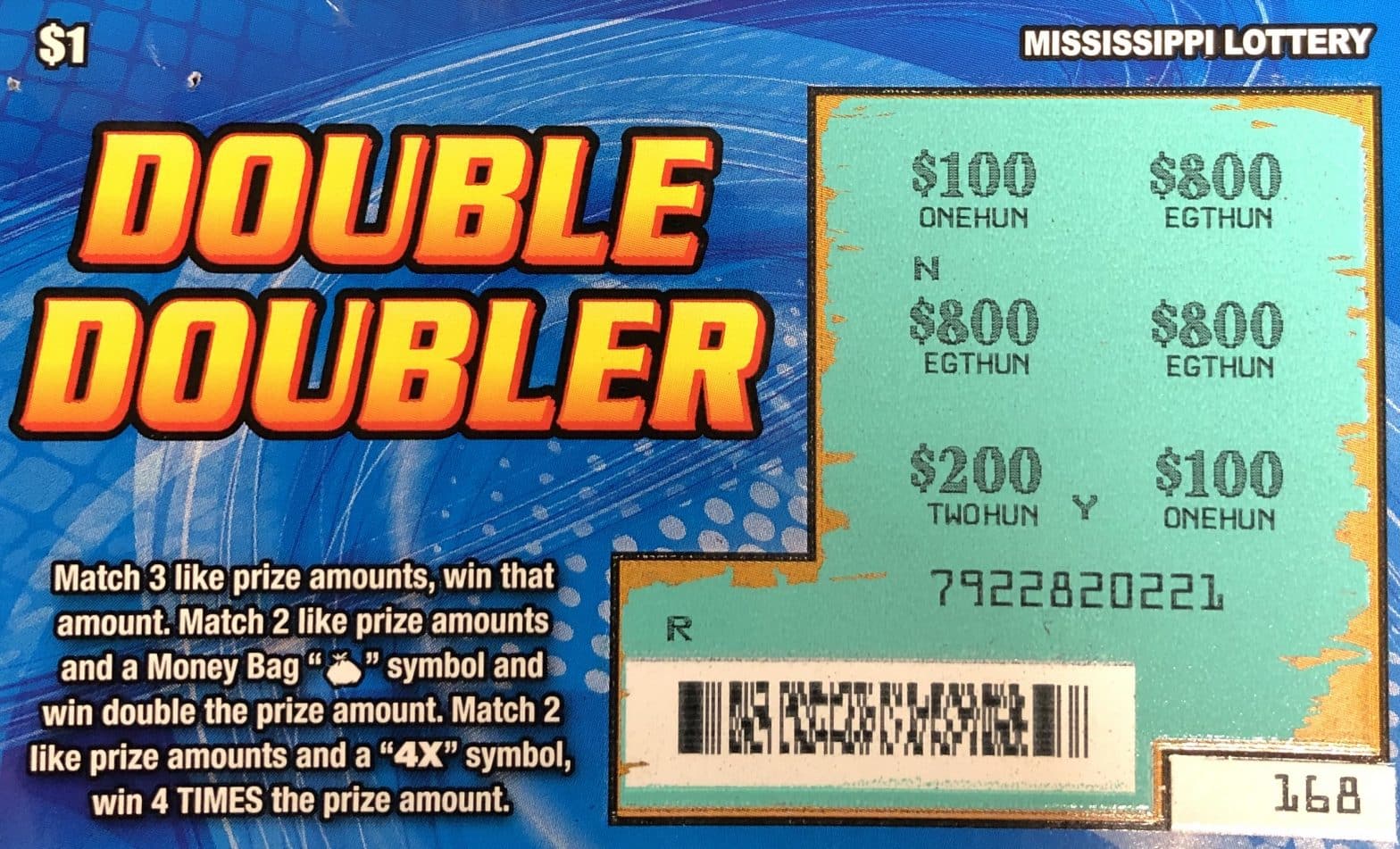 A Philadelphia player won $800 on a Double Doubler scratch-off game purchased from Cefco Convenience Store #512 on HWY 19 North in Collinsville.