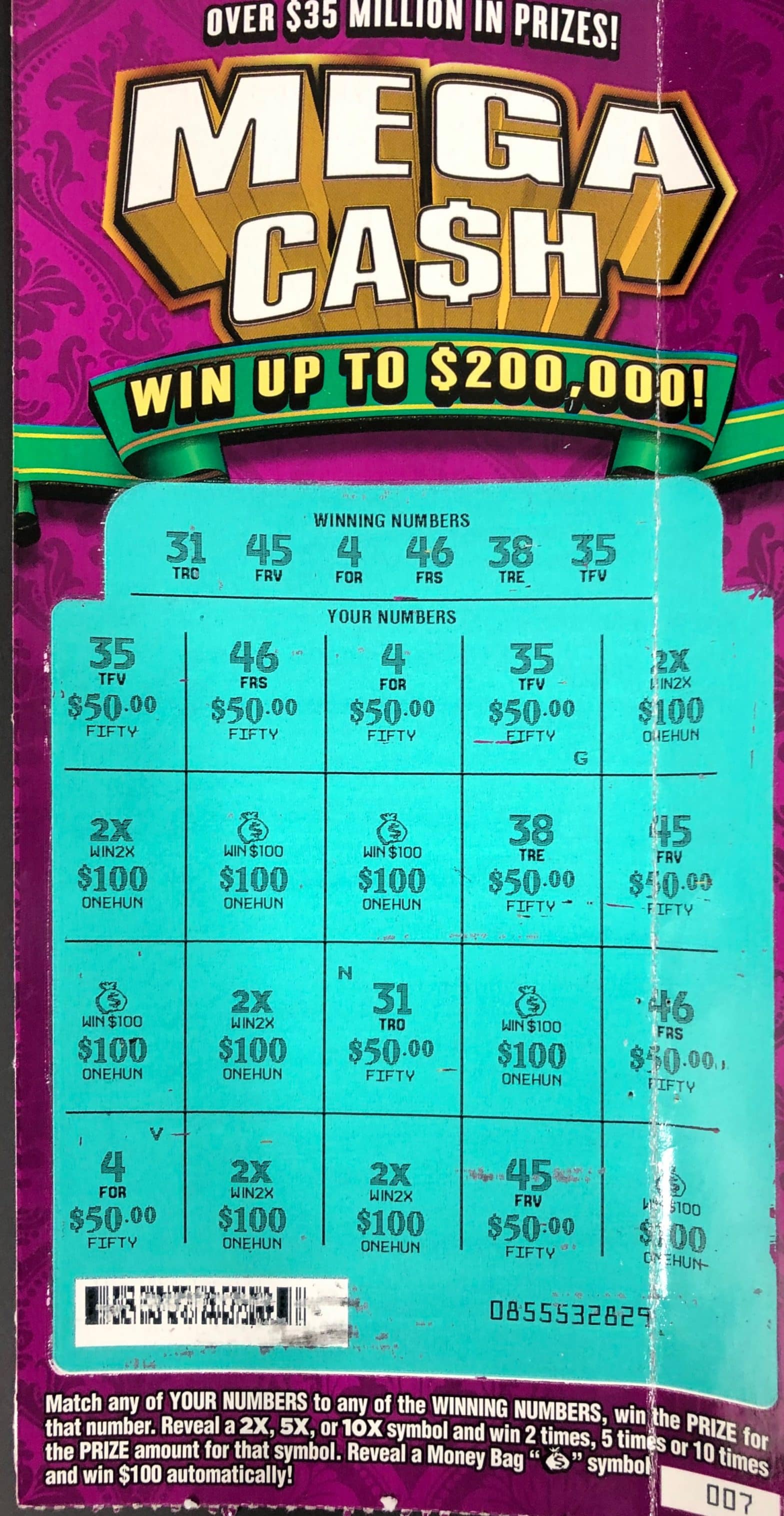 A Pontotoc woman won $2,000 from a Mega Ca$h scratch-off game purchased at JB’s One Stop on Oxford St., Pontotoc.