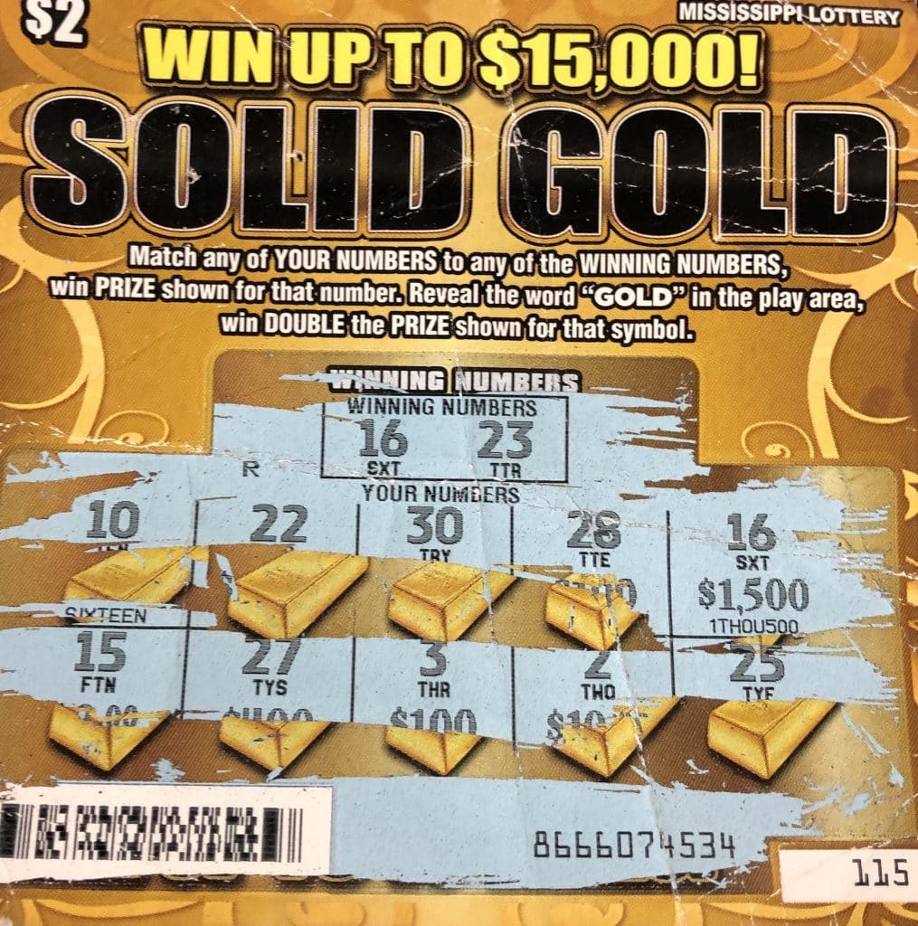 A Poplarville woman won $1,500 from a Solid Gold scratch-off game purchased at Duval Quick Stop on Hwy. 11 in Poplarville.