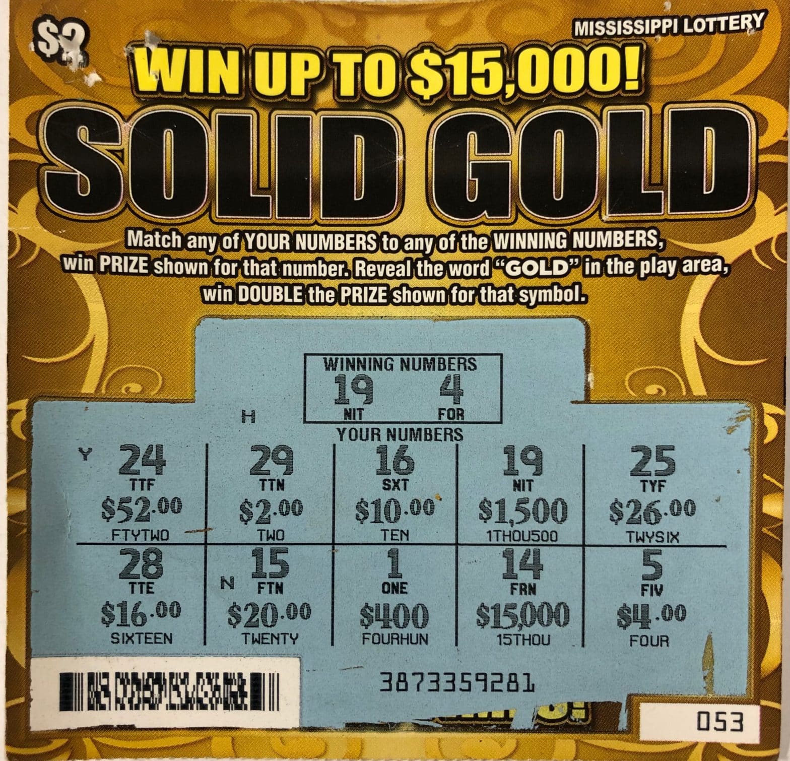 A Porterville woman won $1,500 from a Solid Gold scratch-off game purchased at King City on Hwy. 39 N. Meridian.