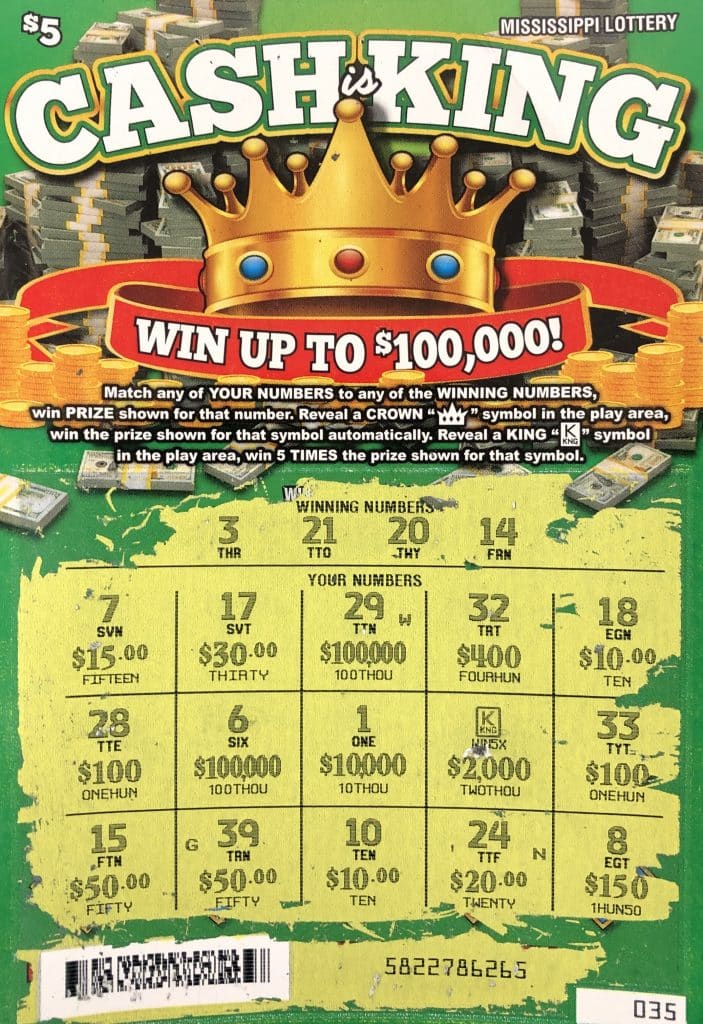 A Macon man won $10,000 on a Cash is King scratch-off game purchased from TEM'S #2 on Jefferson St., Macon.