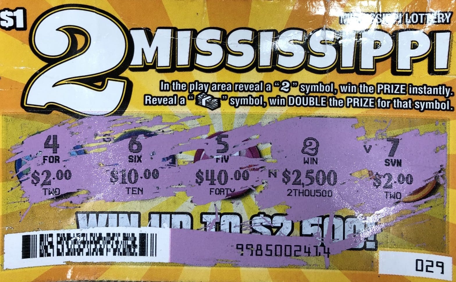 An Ackerman player won $2,500 on a 1,2,3 Mississippi scratch-off game purchased at Zippin on Main St., Ackerman.