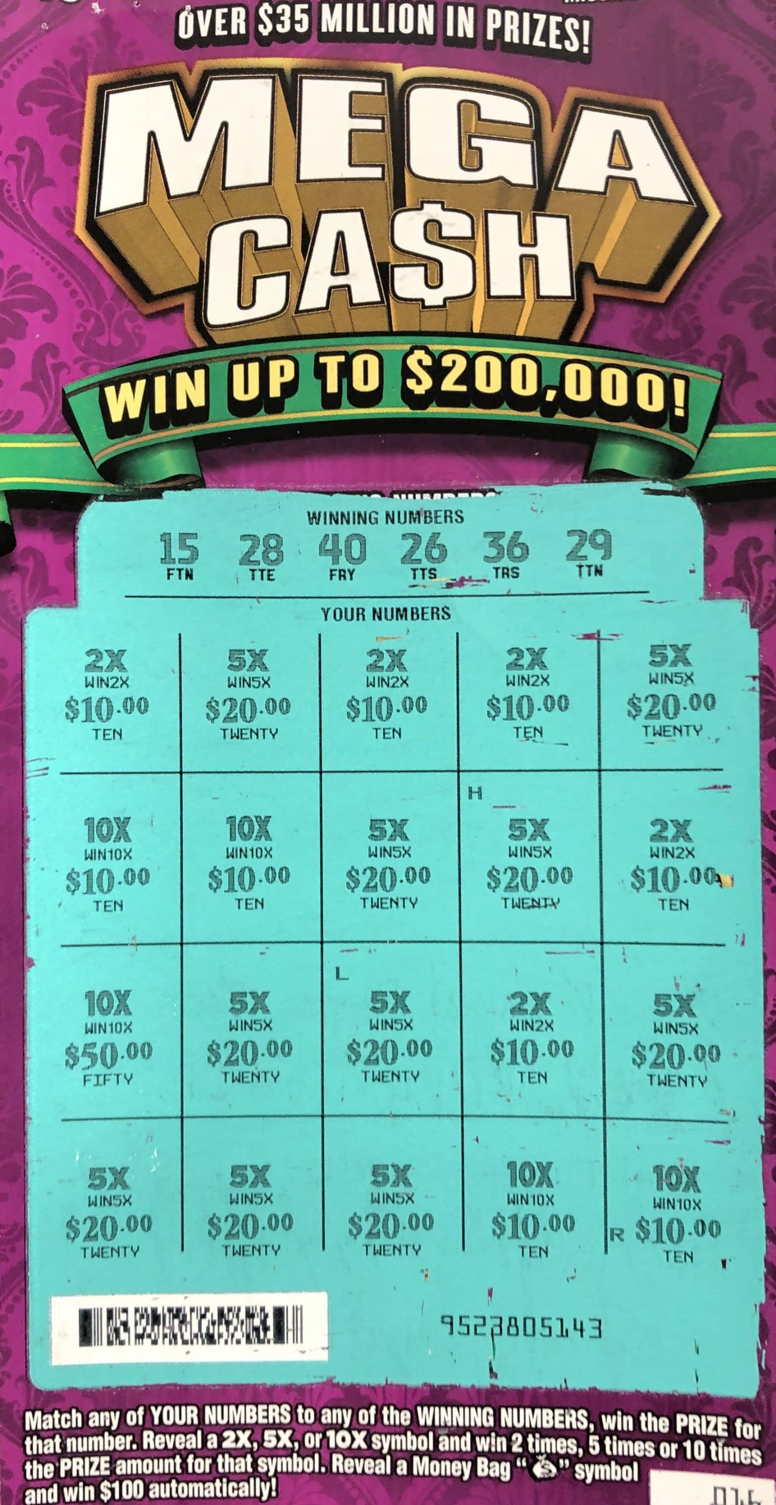 A Baldwyn player won $2,000 on a Mega Ca$h scratch-off game purchased from Pratts Foodmart LLC on HWY 370 in Baldwyn.