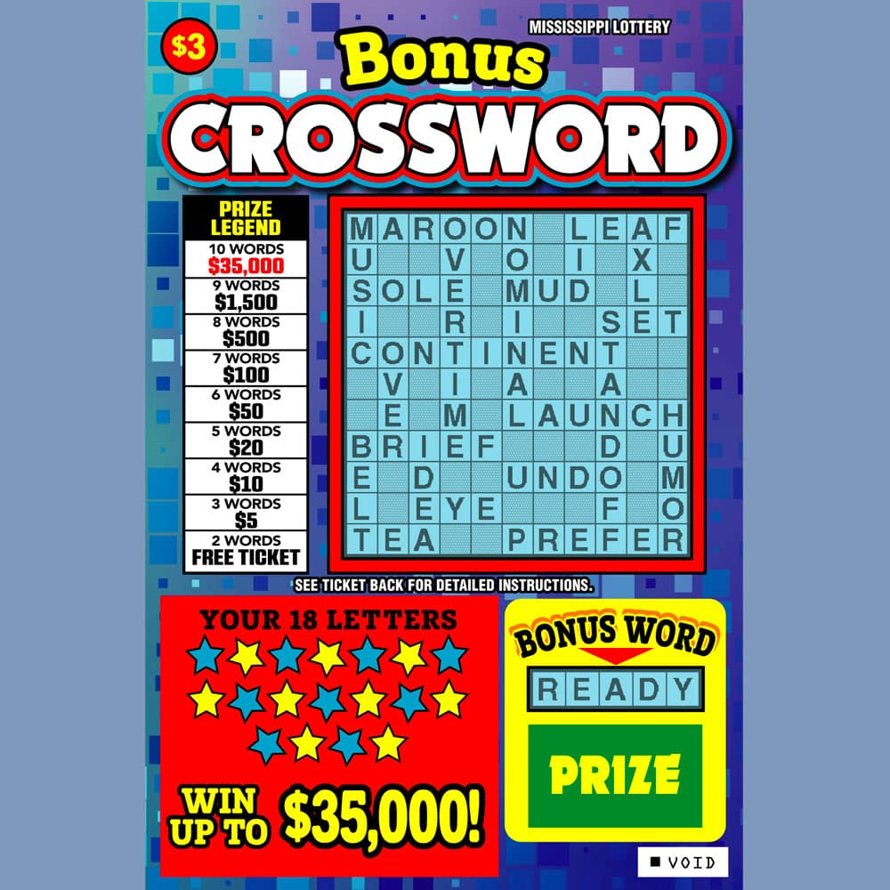 Bonus Crossword Mississippi Lottery