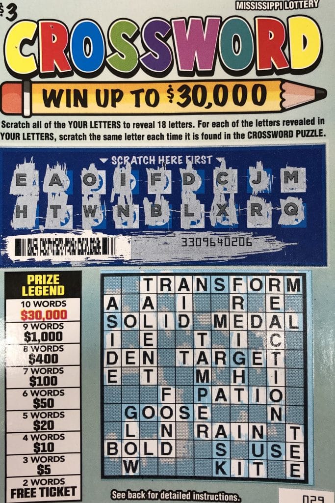 A Petal man won $1,000 on a Crossword scratch-off game purchased at Petal Food Mart on S. Main St., Petal.