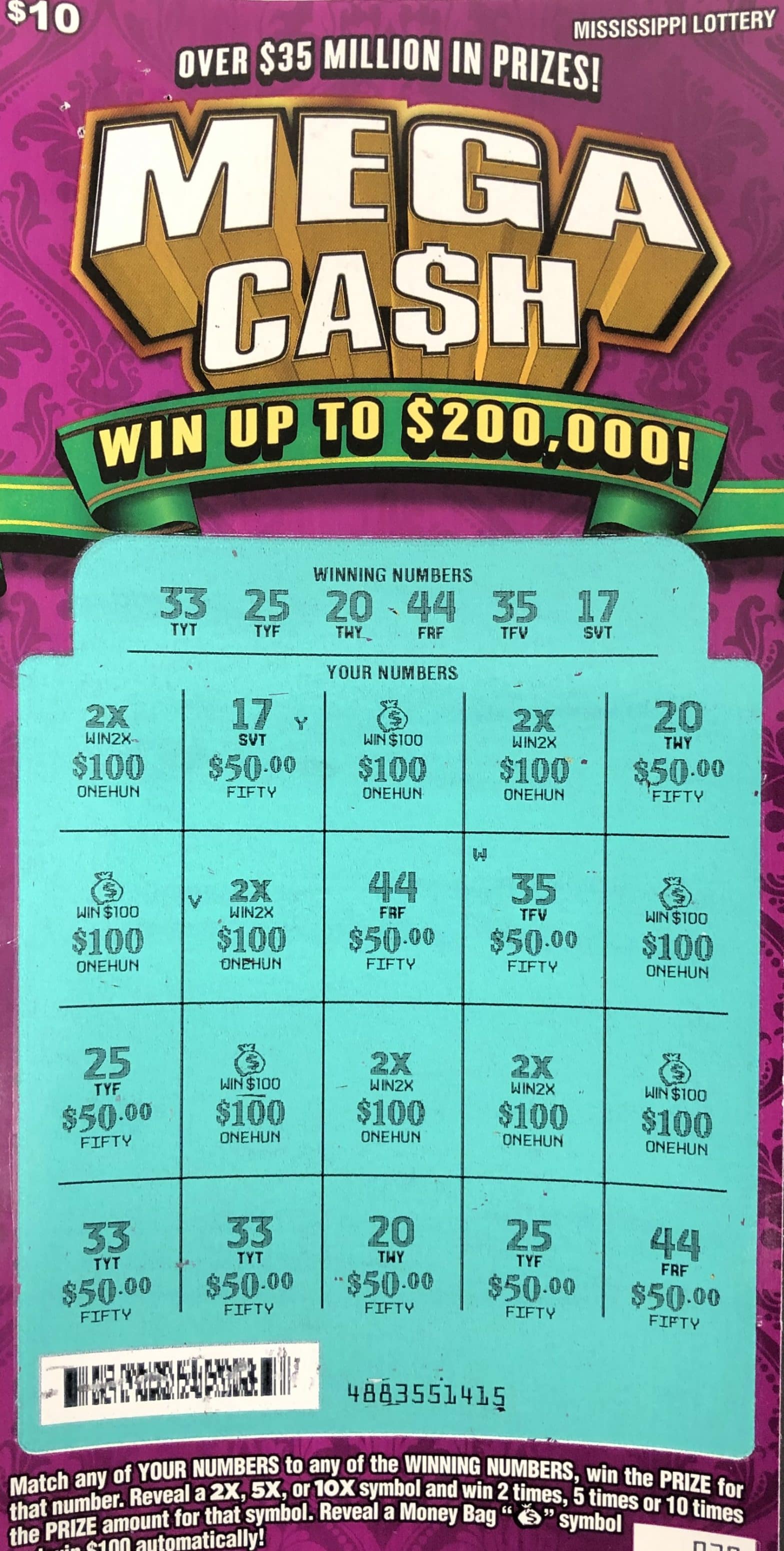 A Clarke County man won $2,000 on a Mega Ca$h scratch-off game purchased at Midway Service Center on Hwy. 45, Shubuta.