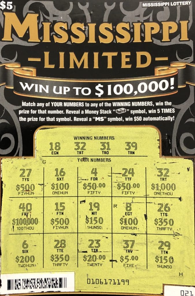 A Collins woman won $1,000 on a Mississippi Limited scratch-off game purchased at Fast Mart on Fir St., Collins.