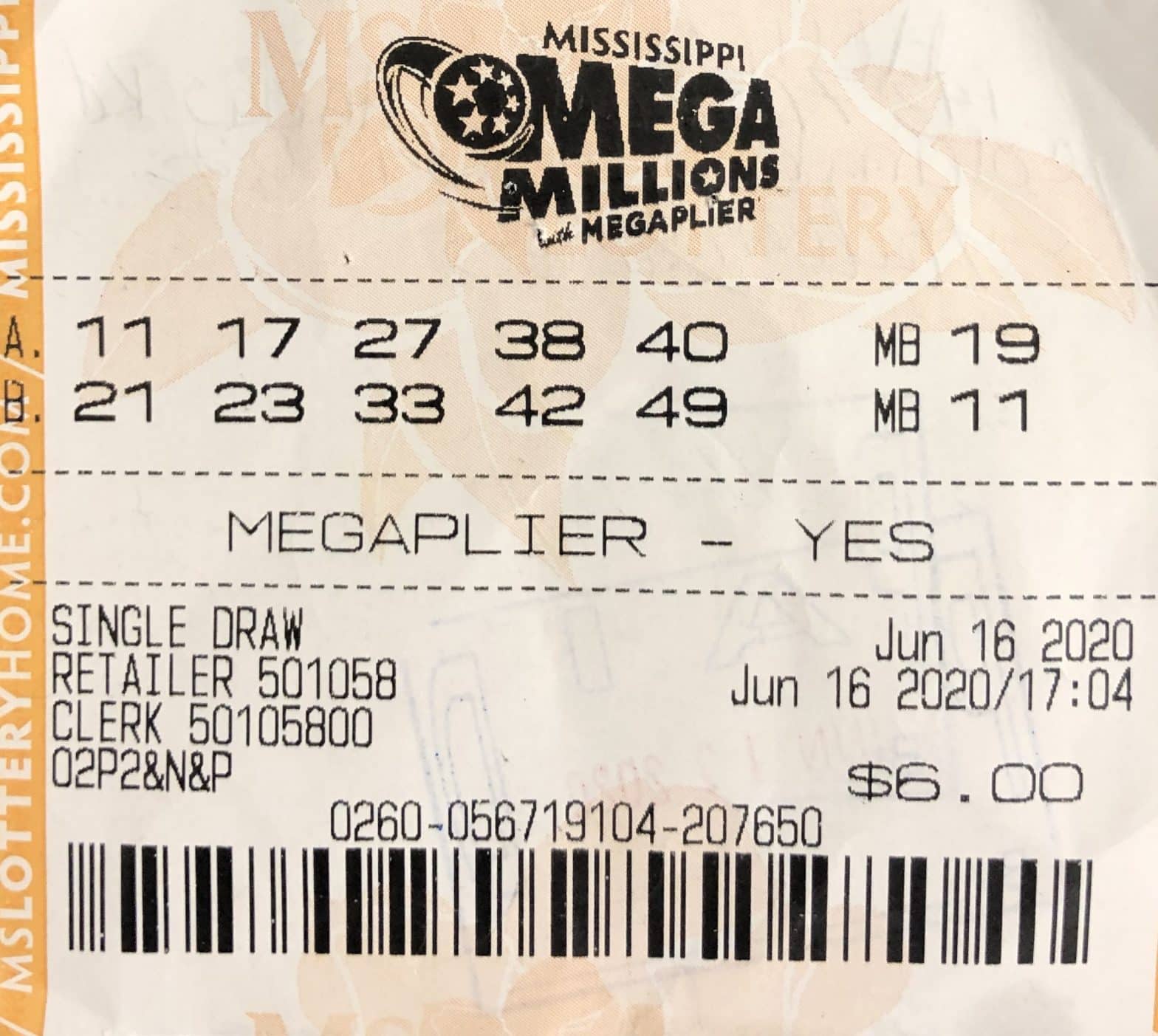 A Columbus woman won $1,500 on a Mega Millions ticket purchased from Sprint Mart on HWY 69 S., Columbus.