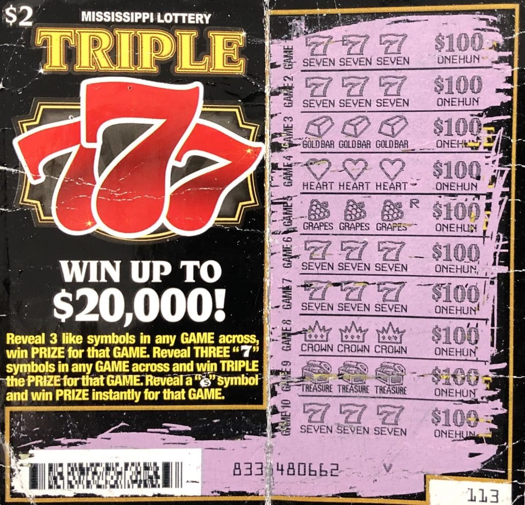 An Edwards man won $2,000 on a Triple 7s scratch-off game purchased at Sher Food Mart on Clinton Blvd., Jackson.