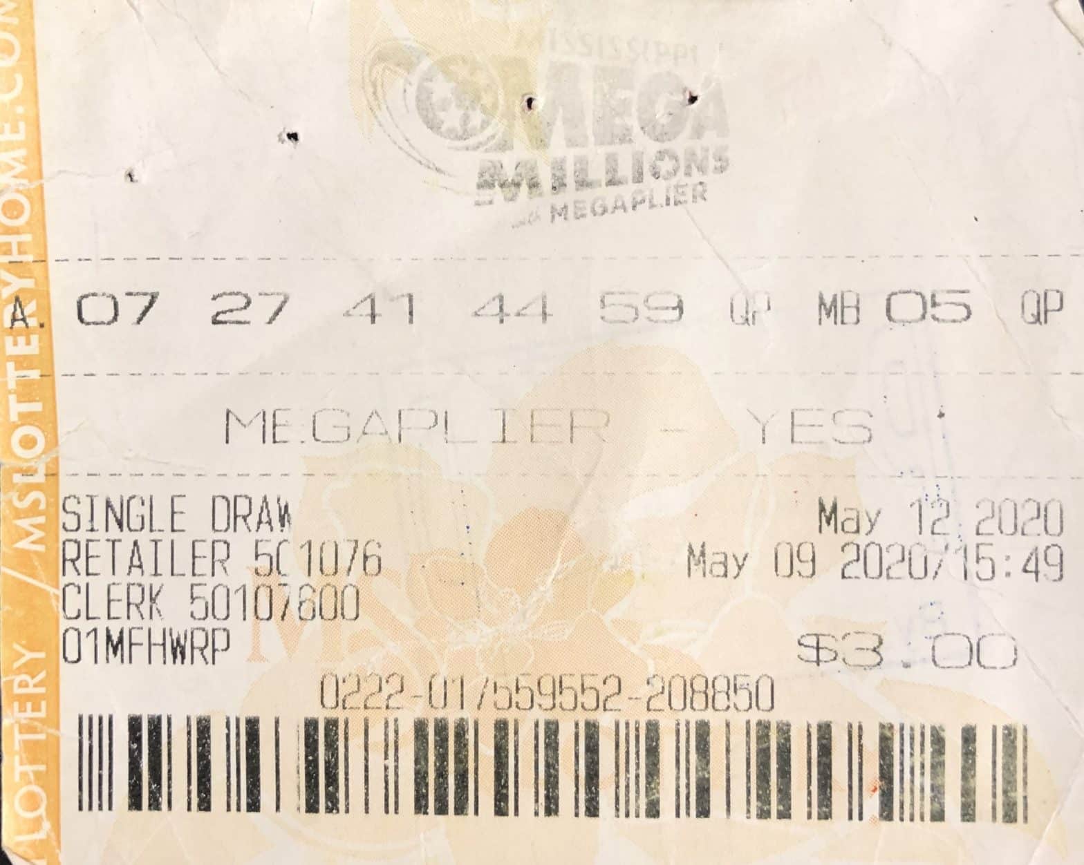 A Grenada player won $1,000 on a Mega Millions ticket purchased from Sprint Mart on South Commerce in Grenada.