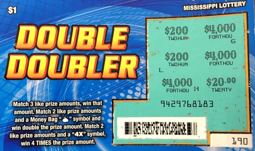 A Louisville woman won $4,000 on a Double Doubler scratch-off game purchased at Murphy Oil on Hwy. 15 S., Louisville.