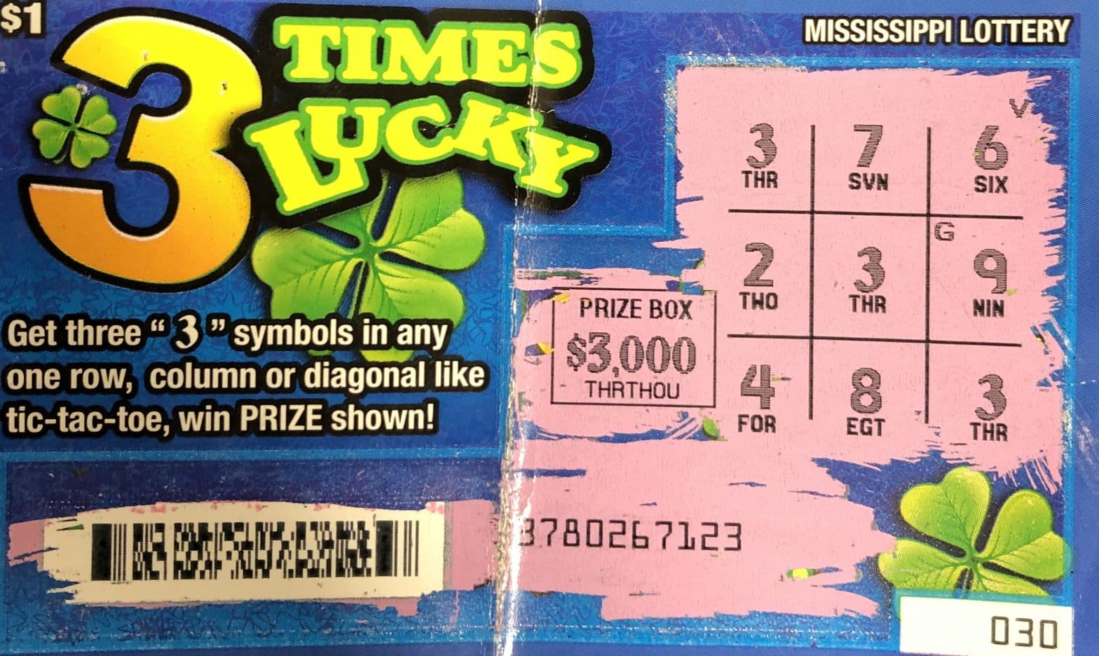 A McLain woman won $3,000 on a 3 Times Lucky scratch-off game purchased at Circle K on Hwy. 98 W., New Augusta.