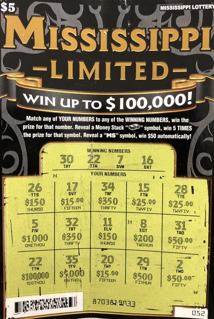 A Bolivar County woman won $100,000 on a Mississippi Limited scratch-off game purchased from The Filling Station #25 on N. Davis Ave., Cleveland.