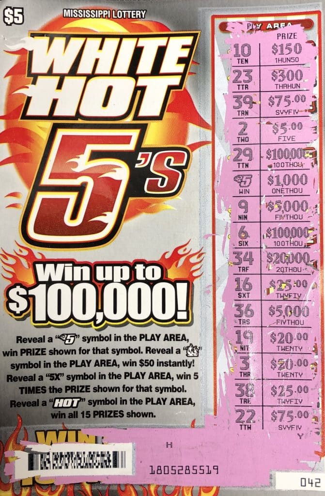 A Newton man won $1,000 on a White Hot 5s scratch-off game purchased from DS Gas & Grocery on S. Main St., Newton.