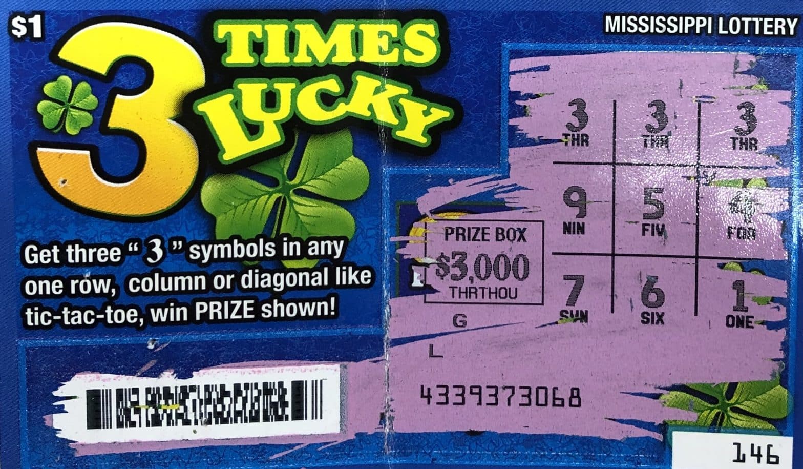 A Pass Christian woman won $3,000 from a 3 Times Lucky scratch-off game purchased at C&J Quickstop on Henderson Ave., Pass Christian.