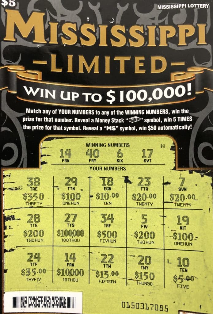 A Starkville player won $10,000 on a MS Limited scratch-off game purchased from Sprint Mart on HWY 12 W., Starkville.