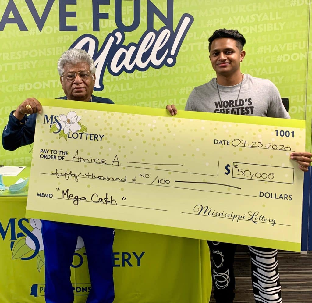 Amier A. from Tupelo won $50,000 on a Mega Ca$h scratch-off game purchased at Evergreen Grocery on Hwy. 371, Nettleton.