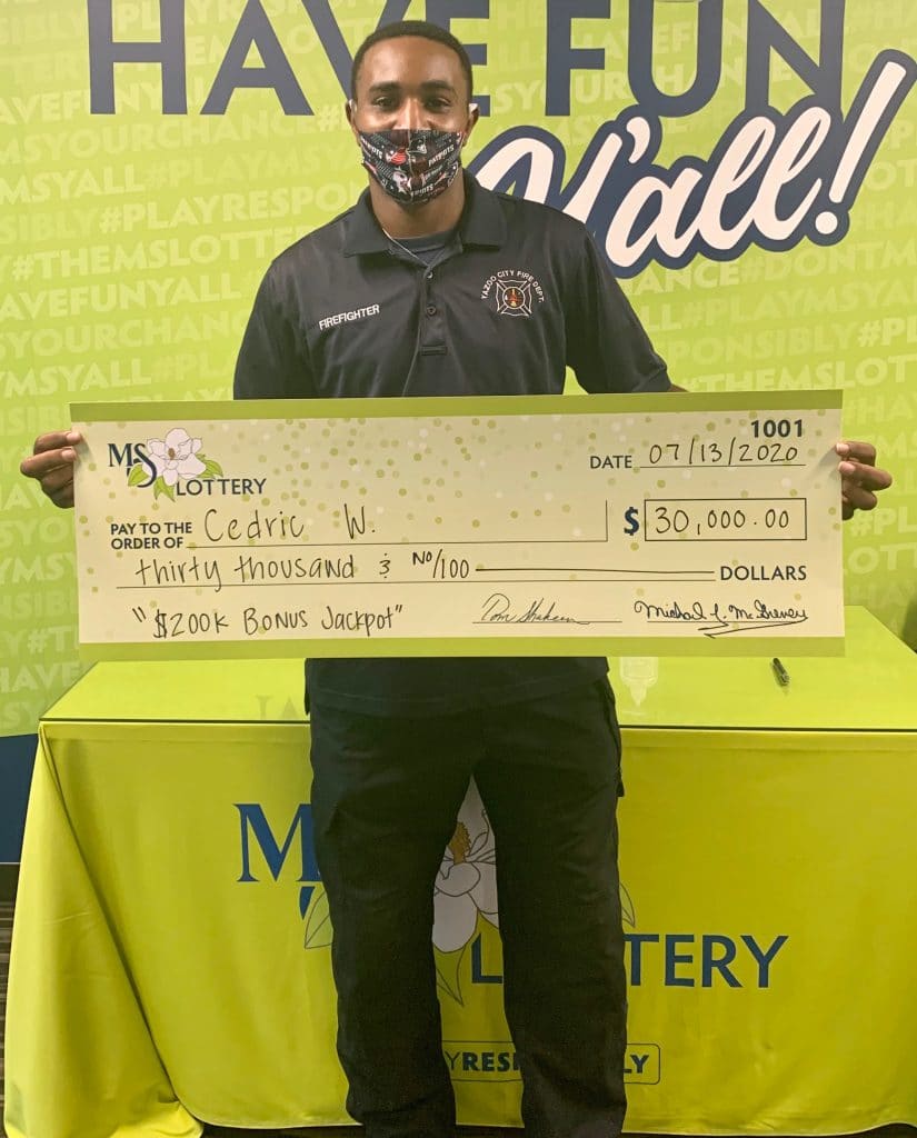 Cedric W. of Yazoo City won $30,000 on a $200K Bonus Jackpot scratch-off game purchased from D & D Food on W. Broadway St., Yazoo City.