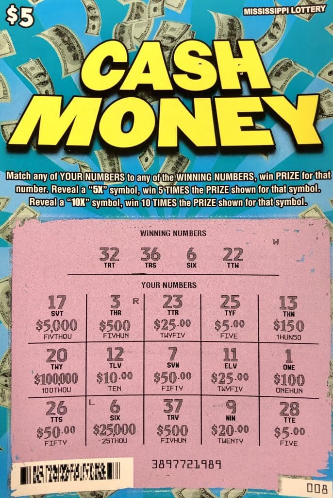 A Clinton woman won $25,000 on a Cash Money scratch-off game purchased at Smith’s Superette on W. Ridgeway St. W., Jackson.