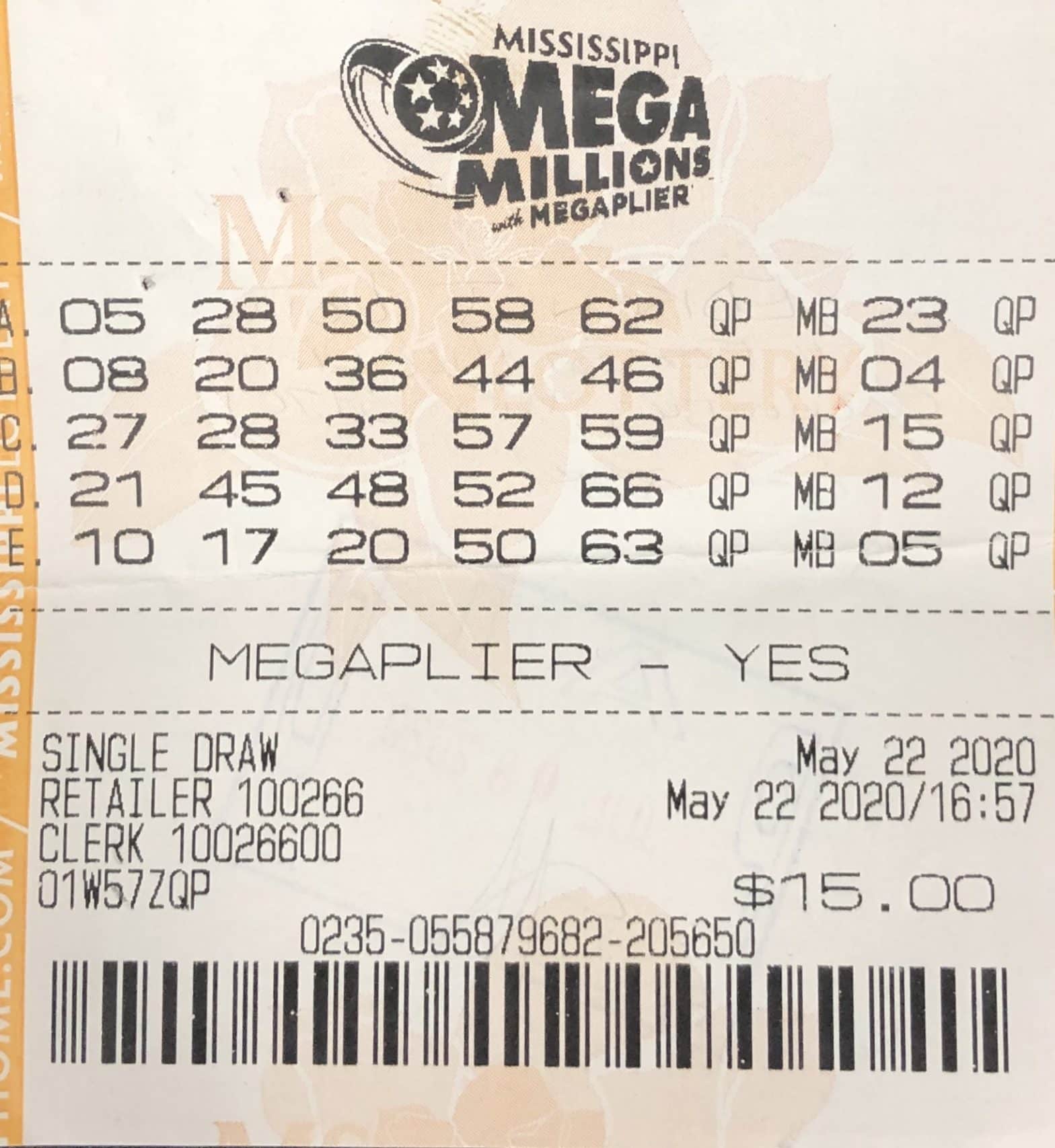 A Columbus man won $2,000 on a Mega Millions ticket purchased at 45 Express Mart on Hwy. 45 N., Columbus.