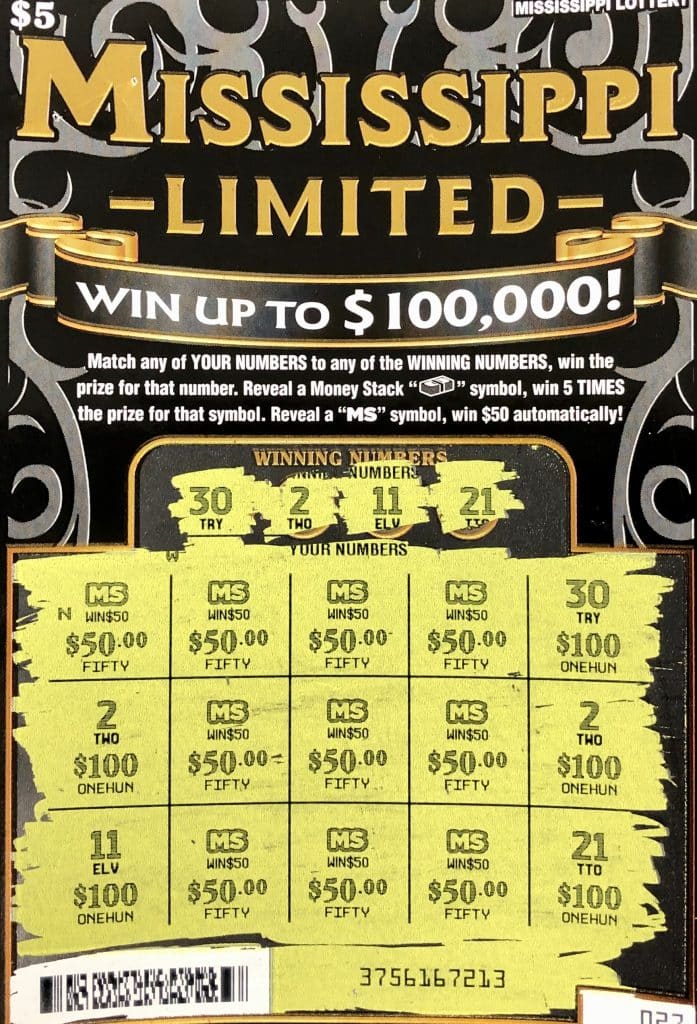 A Jefferson Davis County man won $1,000 on a Mississippi Limited scratch-off game purchased at Keith’s Superstore on Hwy. 98 East, Columbia.