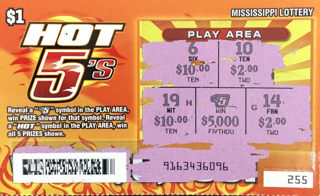 A Lexington woman won $5,000 on a Hot 5s scratch-off game purchased from Discount Smoke & Suds on Depot St., Lexington.