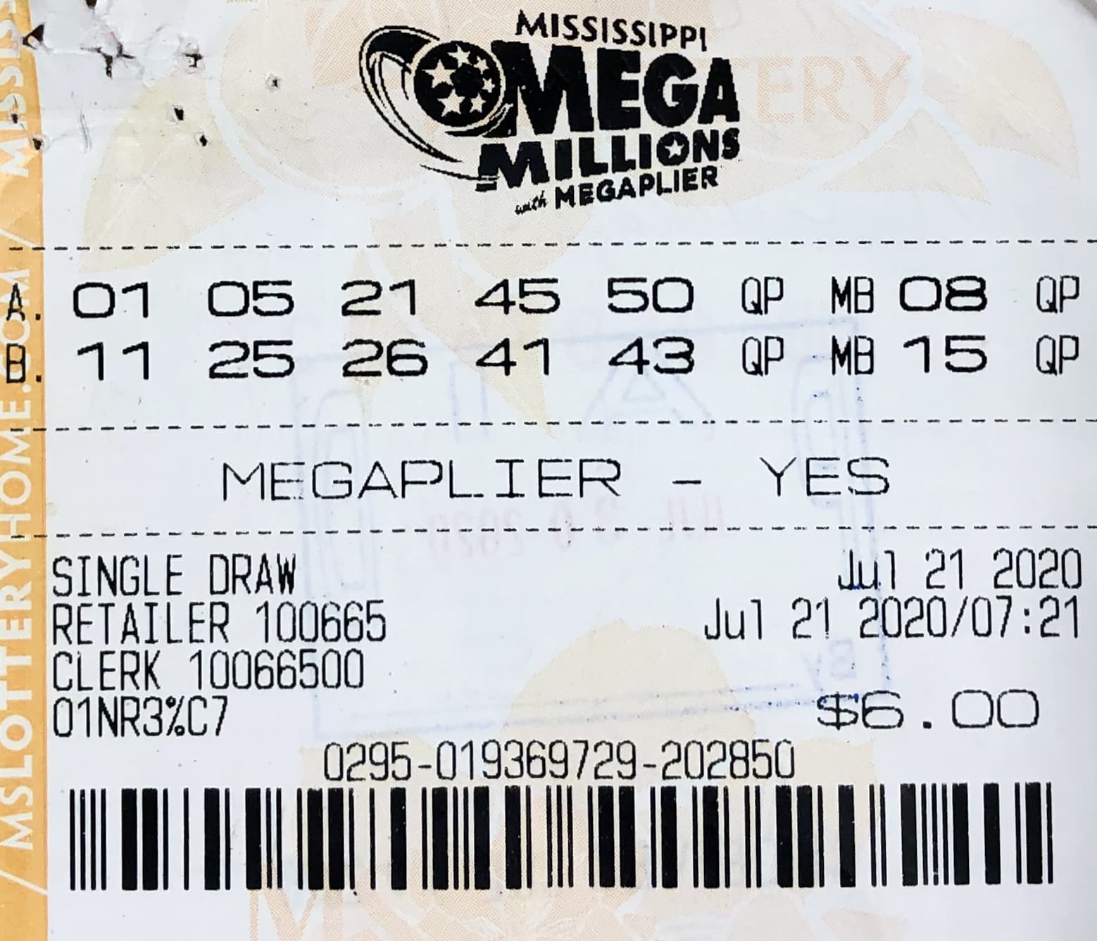 A Louisville player won $30,000 on a Mega Millions ticket purchased at Dixie Nox on Kilpatrick St., Noxapater.