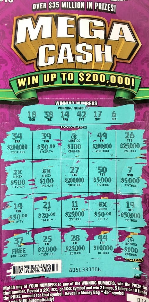 A Mantachie woman won $2,000 on a Mega Ca$h scratch-off game purchased at Bills Food Mart on Hwy. 178 W., Fulton.