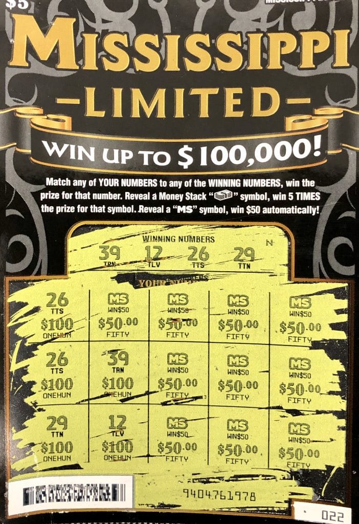 A Pearl woman won $1,000 on a MS Limited scratch-off game purchased from Texaco Foodmart on S. Pearson Rd., Pearl.